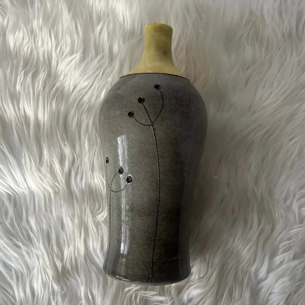 Diana Fayt Synergy Designs signed artisan pottery vase made in Hungary